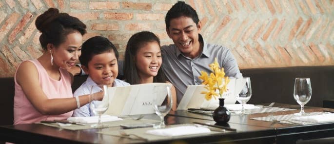 Family in Restaurant