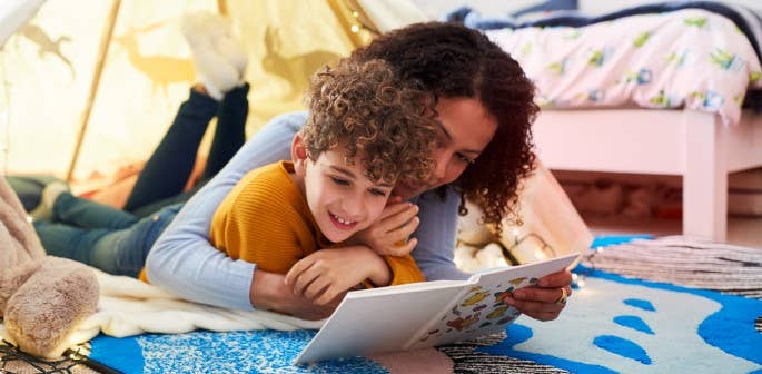 Parent reading with their child