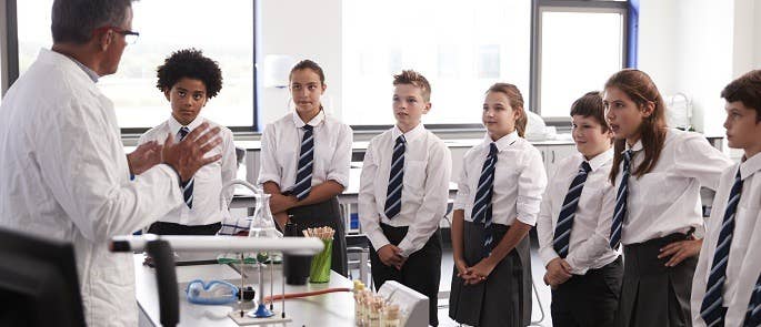 Teacher in the classroom with students