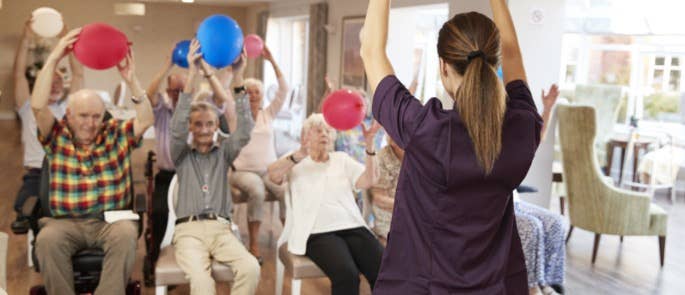 Fitness class at a care home