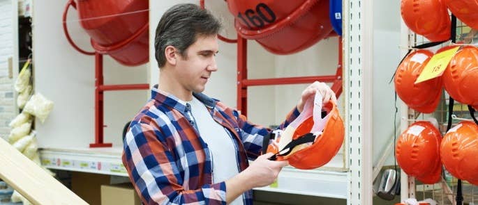 Employer purchasing PPE checking for conformity marking