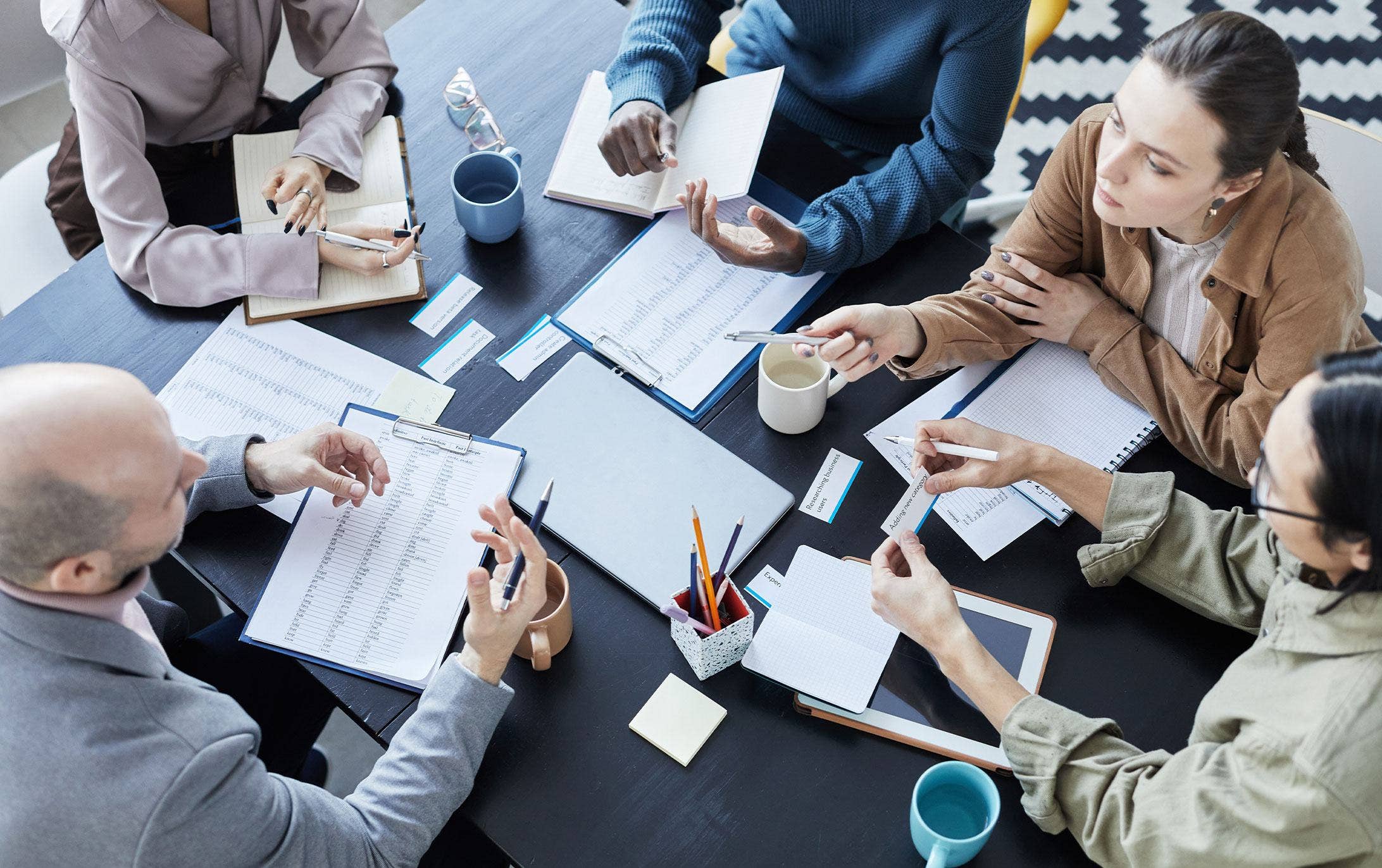 Group of workers in a meeting