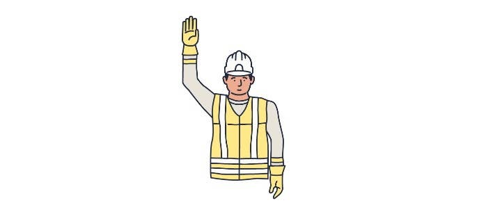 The banksman hand signal stop