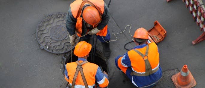 Workmen in the street