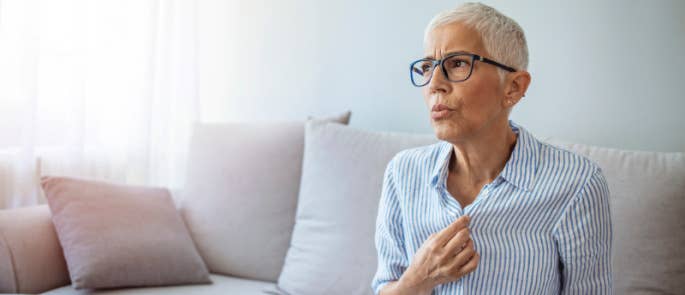 A women experiencing symptoms of the menopause