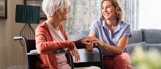 A conversation between a service user and caregiver