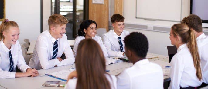 Students in a diverse classroom