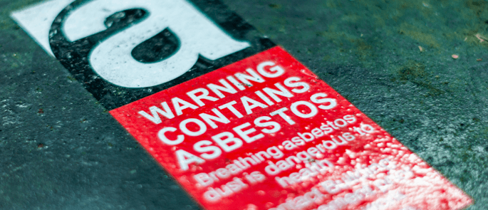Warning contains asbestos sign