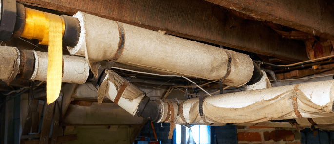 Asbestos pipe insulation