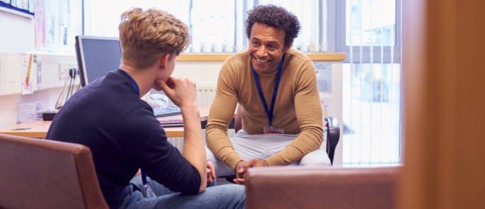 Mental health professional - a type that we cover in this article, helping a young person with mental health
