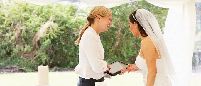 an event manager with a bride