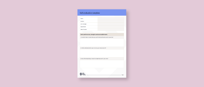 Self-evaluation template