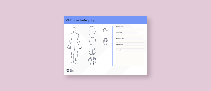 Child protection body map template