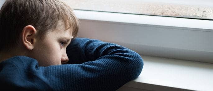 Child feeling alone in the house
