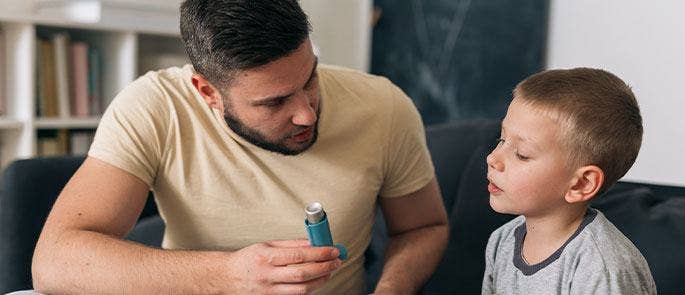 Child using inhaler