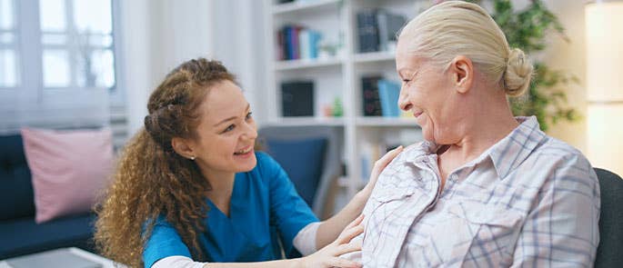 support worker with a patient