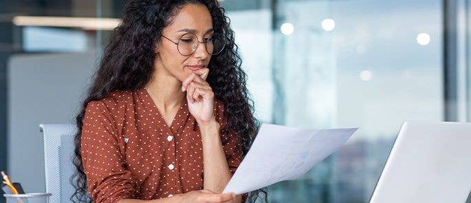 Woman preparing for an interview
