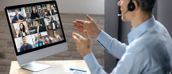 video call meeting in the workplace