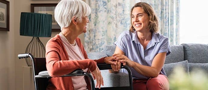 Family members in a nursing home