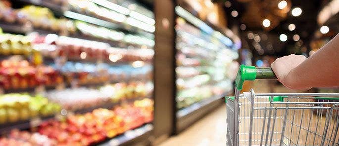 Supermarket shopping for Christmas food