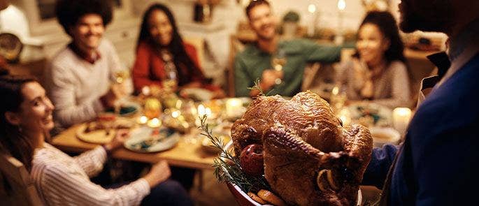Serving the Christmas turkey