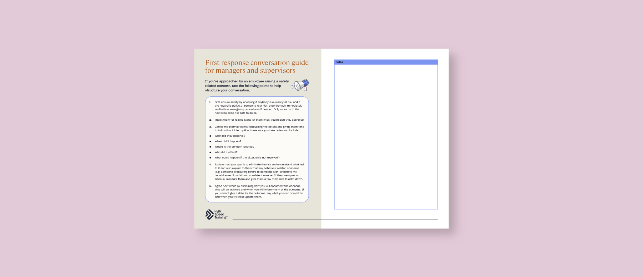 First response conversation guide for managers and supervisors 