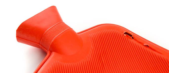 Cracks on hot water bottle