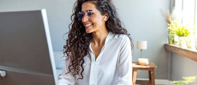 Employee working on laptop