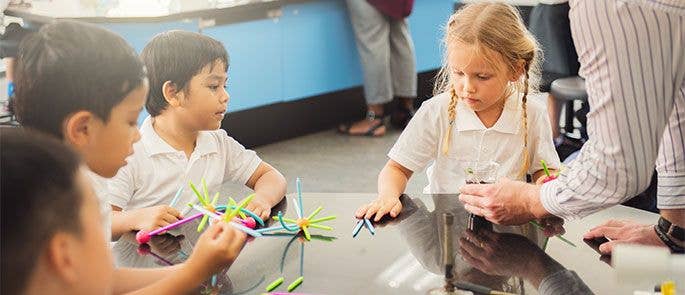 After-school club taking place with primary school children