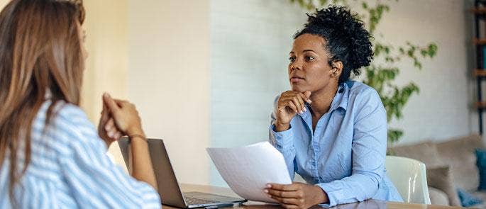 HR employee conducting an exit interview