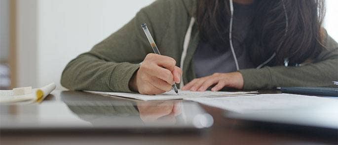 Pupil revising for exams