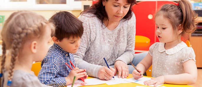 childminder drawing with children