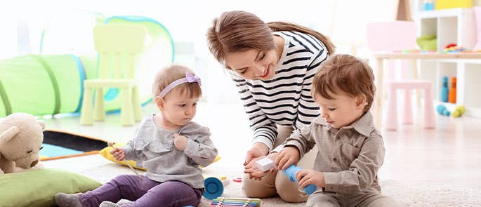 childminder with toddlers