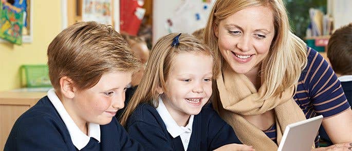 Children and teacher in the classroom