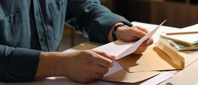 Completing paperwork at desk
