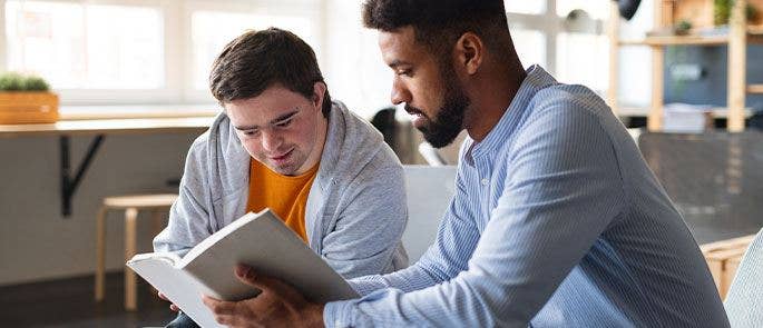 Tutor helping a student