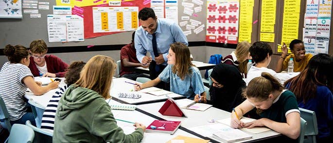 Group of pupils in the classroom