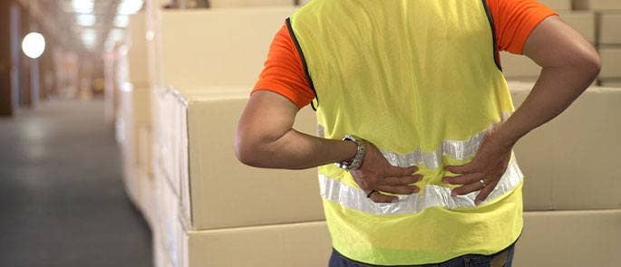 Worker hurt his back while lifting heavy boxes