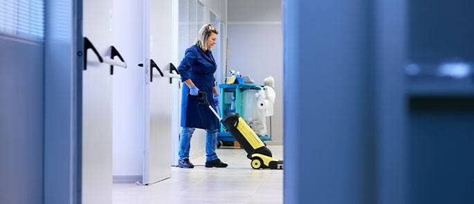 Cleaner at work