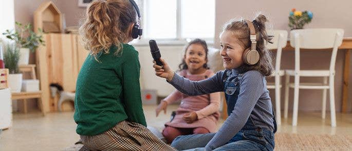 Children playing sing-a-long