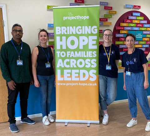 Photo of team volunteering