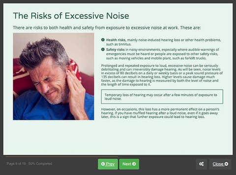 Screenshot 01 - Online Noise Awareness Training