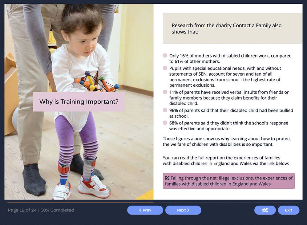 Screenshot 01 - Safeguarding Children With Disabilities