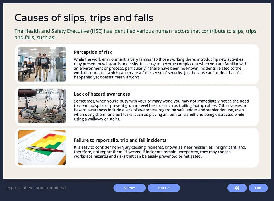 Screenshot 01 - Slips, Trips and Falls