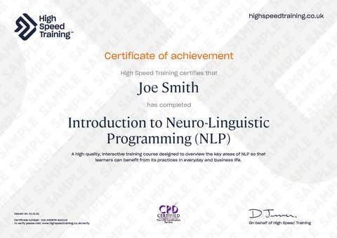 NLP - Example Certificate
