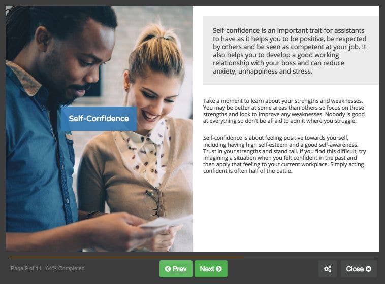 Course screenshot for self confidence