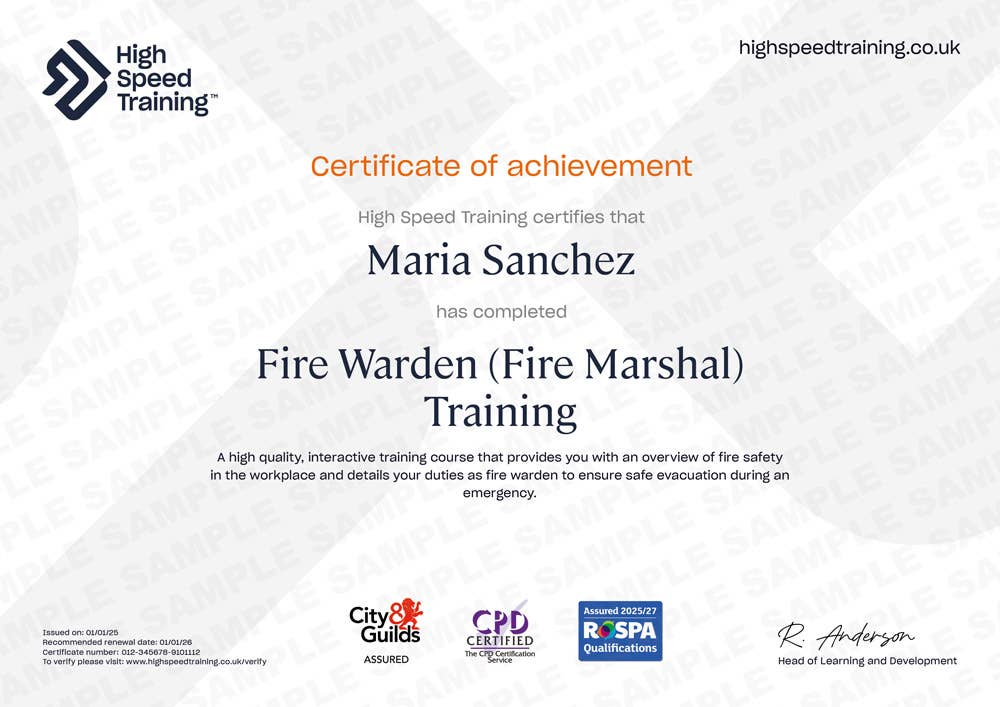 Sample Fire Warden (Fire Marshal) Training