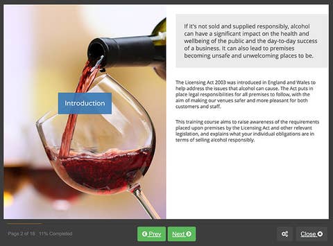 Course screenshot showing the introduction