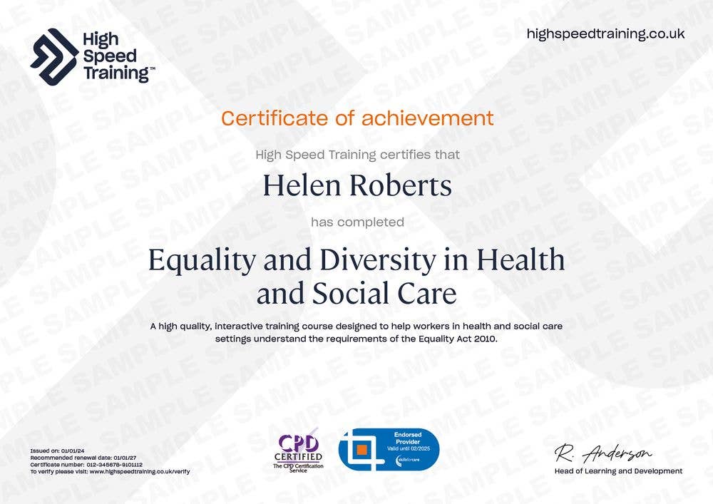 Equality & Diversity In Health & Social Care | Online Training