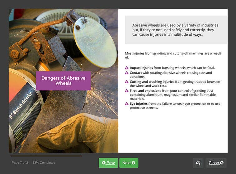 Abrasive Wheels Training Online Course CPD Accredited